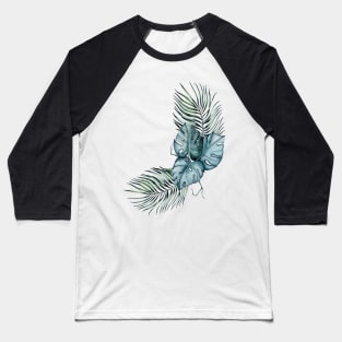 Vintage Havana Monstera Palm Leaf Pattern Baseball T-Shirt